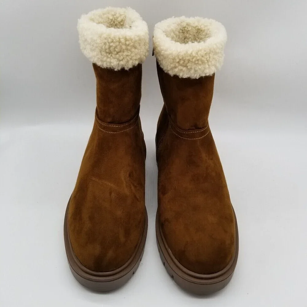 Esprit Women Brown Faux Suede Adrianna Lug‎ Sole Boots 7